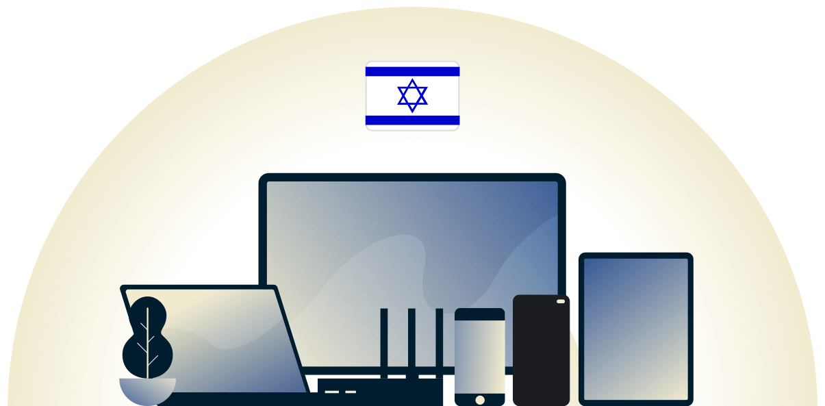 VPN per Israele che protegge una variet&agrave; di dispositivi.
